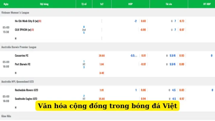 Văn hóa cộng đồng trong bóng đá Việt