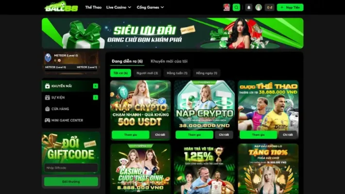 Thưởng nạp là chương trình khuyến mãi hấp dẫn nhất tại Ball88